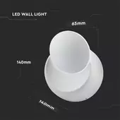 Kép 2/12 - V-TAC 5W beltéri forgatható fali LED lámpa meleg fehér - SKU 217093