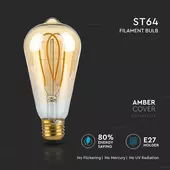 Kép 3/9 - V-TAC 5W borostyán E27 meleg fehér filament ST64 LED égő - SKU 217220