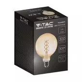 Kép 2/6 - V-TAC 5W borostyán E27 meleg fehér, spirál filament, G125 LED égő - SKU 217216