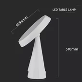 V-TAC 5W dimmelhető, akkumulátoros LED lámpa, tükör, meleg fehér - SKU 8670