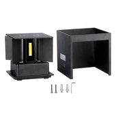 V-TAC 5W kültéri, fekete, szögletes, fali LED lámpa természetes fehér, 140 Lm/W  - SKU 217087