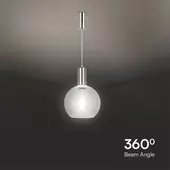 Kép 5/7 - V-TAC 5W mennyezeti LED gömbcsillár, átlátszó üveggel, meleg fehér fénnyel - SKU 23409