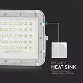 Kép 5/15 - V-TAC 6000mAh napelemes LED reflektor 10W hideg fehér, 800 Lumen, fehér házzal - SKU 7841