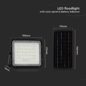 Kép 3/15 - V-TAC 6000mAh napelemes LED reflektor 10W hideg fehér, 800 Lumen, fekete házzal - SKU 7823
