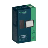 Kép 1/15 - V-TAC 6000mAh napelemes LED reflektor 10W természetes fehér, 800 Lumen, fekete házzal - SKU 7824