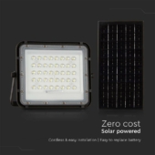 Kép 6/15 - V-TAC 6000mAh napelemes LED reflektor 10W természetes fehér, 800 Lumen, fekete házzal - SKU 7824