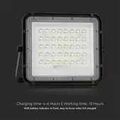 Kép 9/15 - V-TAC 6000mAh napelemes LED reflektor 10W természetes fehér, 800 Lumen, fekete házzal - SKU 7824