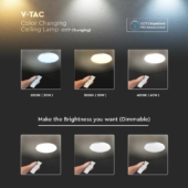 Kép 5/11 - V-TAC 60W gyémánt alakú csillagos mennyezeti LED lámpa, változtatható szinhőmérsékletű - SKU 2114921