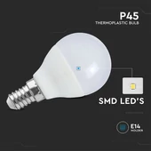 V-TAC 6.5W E14 hideg fehér P45 LED égő - SKU 24020