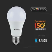 V-TAC 6.5W E27 hideg fehér LED égő 160 Lm/W - SKU 2808