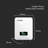 V-TAC 6kW egyfázisú hibrid inverter, 14 db 450W napelem - SKU 100156