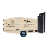 V-TAC 6kW egyfázisú hibrid inverter, 15 db 410W napelem és 10kWh akkumulátor szett - SKU 100170