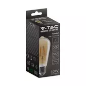 Kép 3/6 - V-TAC 6W borostyán E27 meleg fehér filament ST64 LED égő, 90 Lm/W - SKU 214362