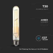 Kép 4/6 - V-TAC 6W borostyán E27 meleg fehér filament T30 LED égő, 100 Lm/W - SKU 217143