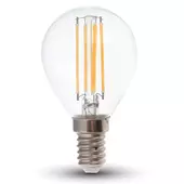 Kép 1/5 - V-TAC 6W E14 hideg fehér filament P45 LED égő, 130 Lm/W - SKU 2856