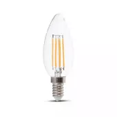 Kép 1/5 - V-TAC 6W E14 természetes fehér filament LED égő, 130Lm/W - SKU 2849