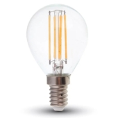 Kép 1/5 - V-TAC 6W E14 természetes fehér filament P45 LED égő, 130Lm/W - SKU 2855