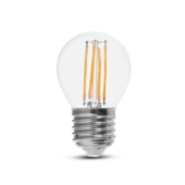 Kép 1/5 - V-TAC 6W E27 hideg fehér filament G45 LED égő, 100Lm/W - SKU 2844