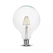 Kép 1/6 - V-TAC 6W E27 hideg fehér filament LED égő - SKU 7427