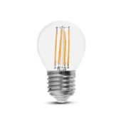 V-TAC 6W E27 természetes fehér filament G45 LED égő, 100Lm/W - SKU 2843