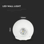 Kép 2/8 - V-TAC 6W kültéri, fehér, fali LED lámpa meleg fehér - SKU 218301