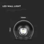 Kép 2/7 - V-TAC 6W kültéri, fekete, fali LED lámpa meleg fehér - SKU 8303