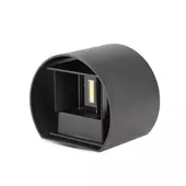 Kép 1/9 - V-TAC 5W kültéri, fekete, kerek, fali LED lámpa természetes fehér - SKU 217090