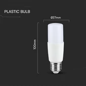 V-TAC 7.5W E27 meleg fehér T37 LED égő - SKU 24033
