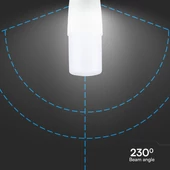 V-TAC 7.5W E27 meleg fehér T37 LED égő - SKU 24033
