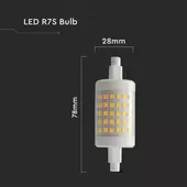 Kép 3/7 - V-TAC 7W 78mm R7S hideg fehér LED égő, 100 Lm/W - SKU 212715