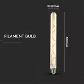 Kép 3/6 - V-TAC 7W borostyán E27 meleg fehér filament T30 LED égő, 100 Lm/W - SKU 217144