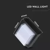 Kép 2/8 - V-TAC 7W kültéri, szögletes fali LED lámpa meleg fehér - SKU 218612