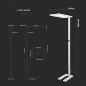 Kép 2/11 - V-TAC 80W fehér LED dimmelhető állólámpa, természetes fehér - SKU 8522