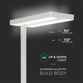 V-TAC 80W fehér LED dimmelhető állólámpa, természetes fehér - SKU 8524