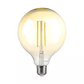 Kép 1/7 - V-TAC 8W borostyán E27 dimmelhető filament G125 LED égő, 2200K - SKU 217155