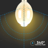 Kép 5/7 - V-TAC 8W borostyán E27 meleg fehér dimmelhető filament LED égő - SKU 7463