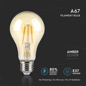 V-TAC 8W borostyán E27 meleg fehér filament LED égő - SKU 4472