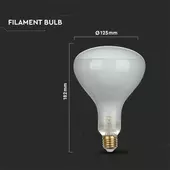 Kép 2/6 - V-TAC 8W E27 hideg fehér dimmelhető filament LED égő - SKU 7468