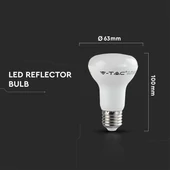 V-TAC 8W E27 hideg fehér LED égő - SKU 143