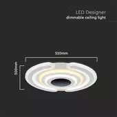 Kép 2/9 - V-TAC 95W Dekoratív kerek mennyezeti lámpa, fényerőszabályozható, RGB+CCT - SKU 15358