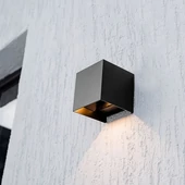 V-TAC 9W COB LED szolár fali fekete lámpa, szenzorral, állítható színhőmérséklettel - SKU 23770