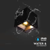 V-TAC 9W COB LED szolár fali fekete lámpa, szenzorral, állítható színhőmérséklettel - SKU 23770
