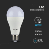 Kép 4/6 - V-TAC 9W E27 hideg fehér akkumulátoros LED égő vészvilágító funkcióval - SKU 2373