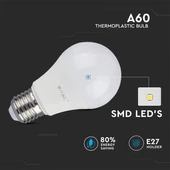 V-TAC 9W E27 hideg fehér LED égő - SKU 7262