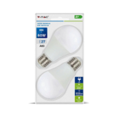 Kép 1/7 - V-TAC 9W E27 természetes fehér 3 lépésben dimmelhető LED égő csomag (2 db) - SKU 7289