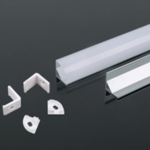 Kép 1/4 - V-TAC alumínium LED szalag sarokprofil fehér fedlappal 2m - SKU 3353