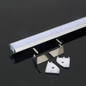 Kép 1/4 - V-TAC alumínium LED szalag sarokprofil fehér fedlappal 2m - SKU 3356