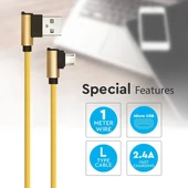 V-TAC arany, USB - Micro USB 1m hálózati kábel - SKU 8637