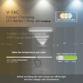 Kép 6/11 - V-TAC armatúra beépített 50W LED fényforrással, állítható színhőmérséklettel - SKU 20150