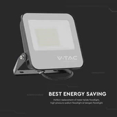 V-TAC B-széria LED reflektor 50W természetes fehér 185 Lm/W, fekete ház - SKU 9892